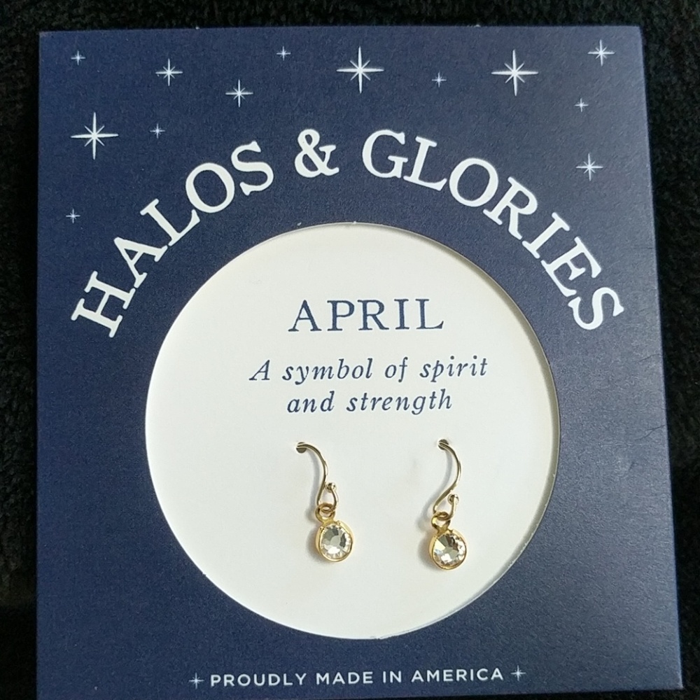 Cute April birthday month earrings
